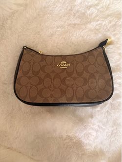 Brown and black coach bag