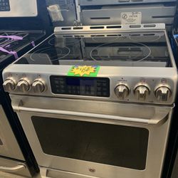 GE Slide -in Electric Stove Stainless Steel Working Perfectly 4 Months Warranty 