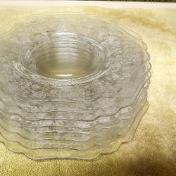 Rose Point Salad Plates & Footed Bowl