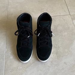 SOREL Out N About Waterproof Suede Wedge Sneakers In Black Size 6.5 / 7