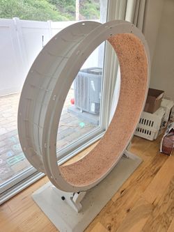 One Fast Cat Wheel, White & Wood Effect Inner Foam Tiles + New Replacement White Foam Tiles + Mat