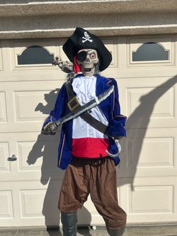 Life-Size Animated Skeleton Pirate Halloween Decoration