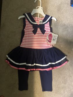 Girls sailor pants set with tags 4t