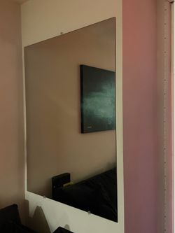 2 Large Modern Frameless Wall Mirror Thin Beveled Edge