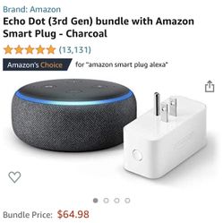 Echo Dot Alexa Bluetooth WiFi Audio Line Out W/Alexa Plug 