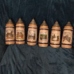 Six German Steins
