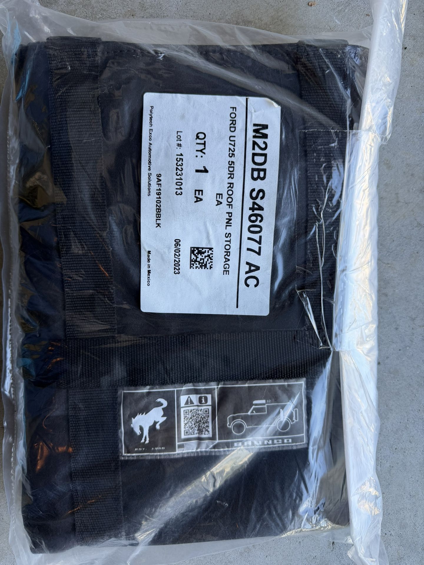 Ford Bronco 5DR Roof Panel Storage Bag