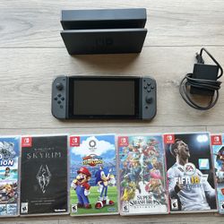 Nintendo Switch Bundle w/ Dock, Charger + 6 Games (Great Condition)