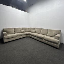 Ashley 3 Piece Beige Sectional Couch - We Can Deliver And Setup