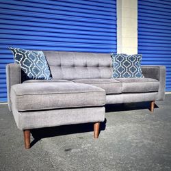 Gray Mid Century Modern Sectional Sofa