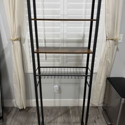Storage Rack Over The Toilet 4 Tier Wood 