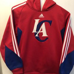 Adidas NBA LA Clippers Red/White/Blue Pullover Hoodie - Boys M (10/12) - EUC