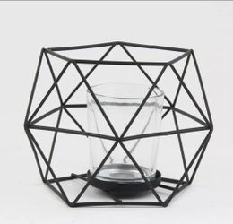 Modern Geometric Home Decor Bundle – Candle Holders & Gold Organizer Cups (4 Pc)