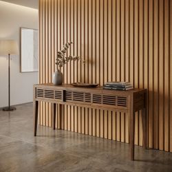 Mid-Century Modern Walnut Console Table