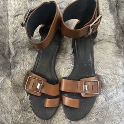 Alexander wang cuff buckle flats shoes open toe sandals ankle spartiates cutout