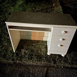 White Desk With Door