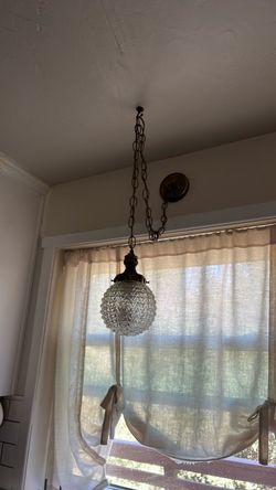 Vintage Swag Pendant Light with Globe Shade