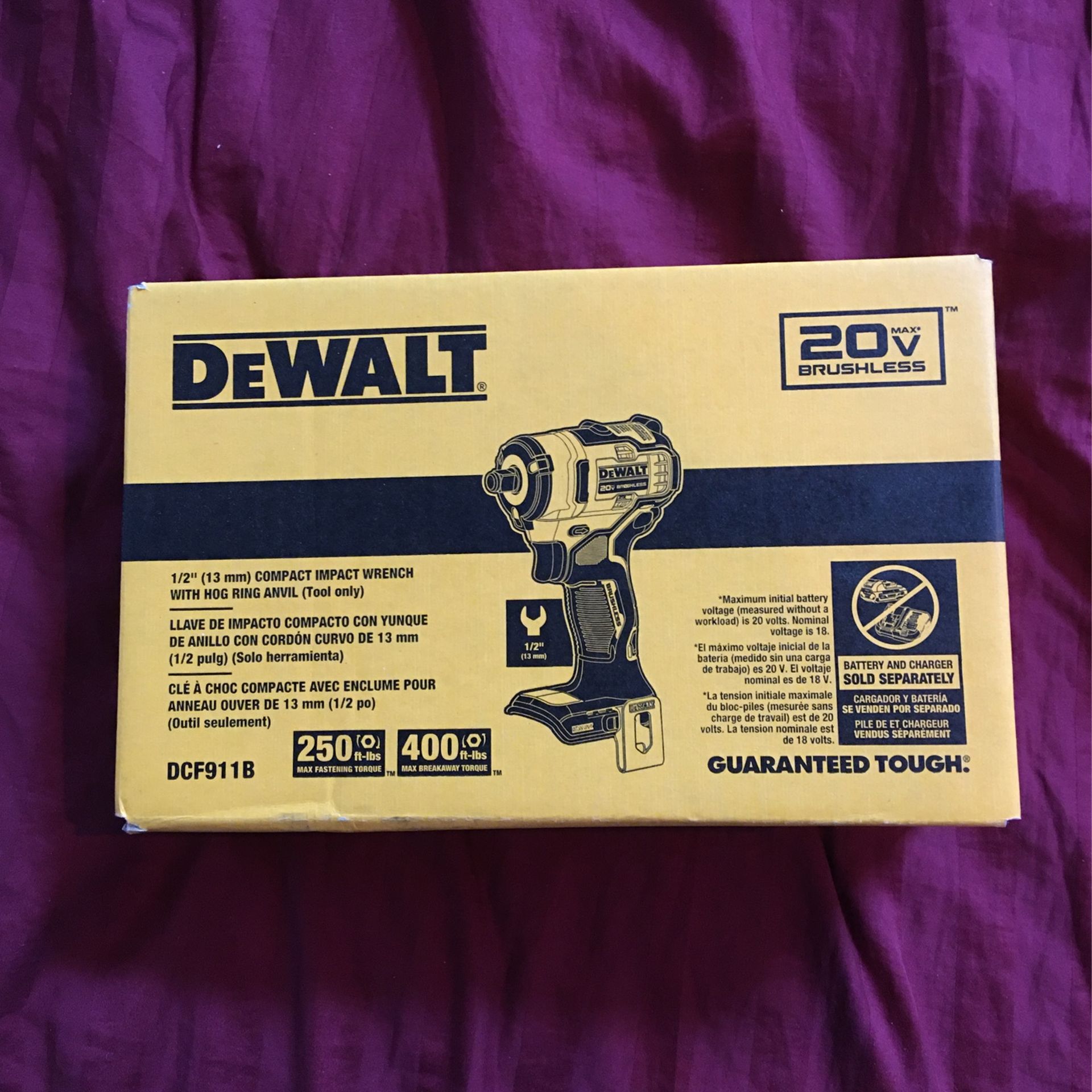 NEW DeWALT DCF911B 20V MAX 1/2 Brushless Impact Wrench