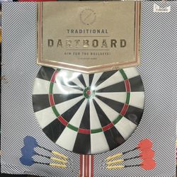 The Institute Of Games And Puzzles Classic Dartboard With 6 Darts New