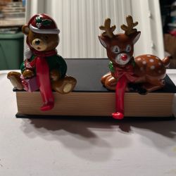 Two Vintage Christmas Stocking Holders 
