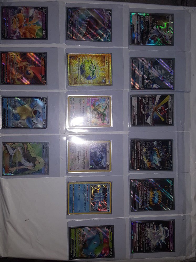 Pokemon Cards In Sleevs All Halos! 150$ For All 17 Cards