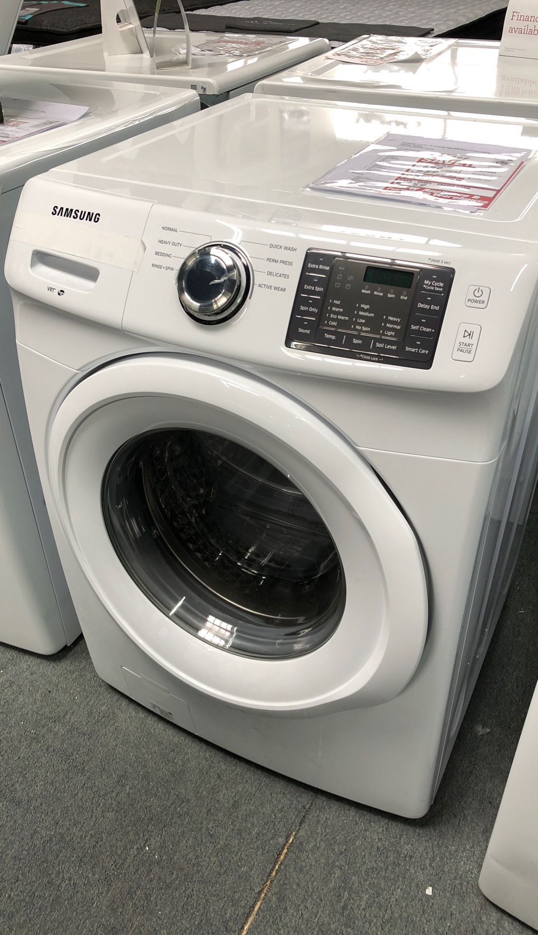 Washer front load Samsung original price $799 our price $549 only dryer available too