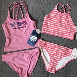 2 Set Girl's Swim Suit  Size 8 