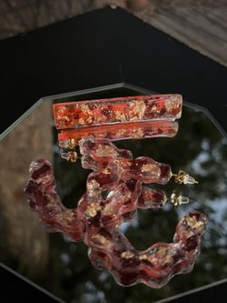 Real Rose Pedal Burnett And Hoops