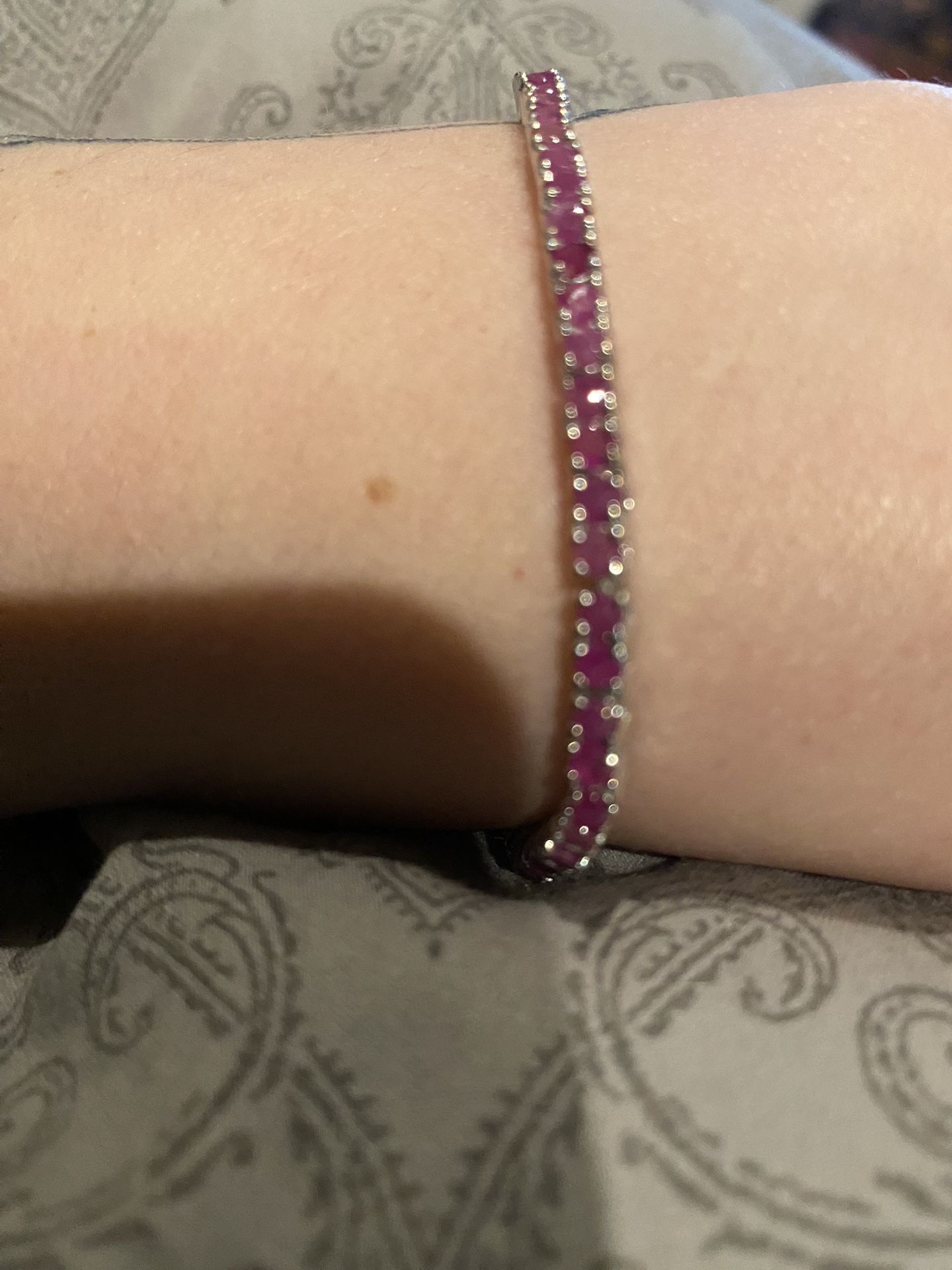 Karis Ruby Tennis Bracelet in Platinum Bond (8.00 In) - new!