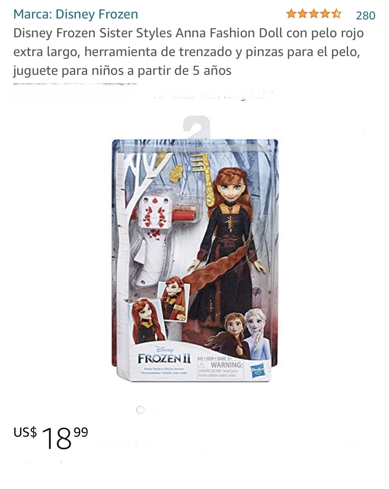 Disney Frozen 2 Sister Styles Anna Doll