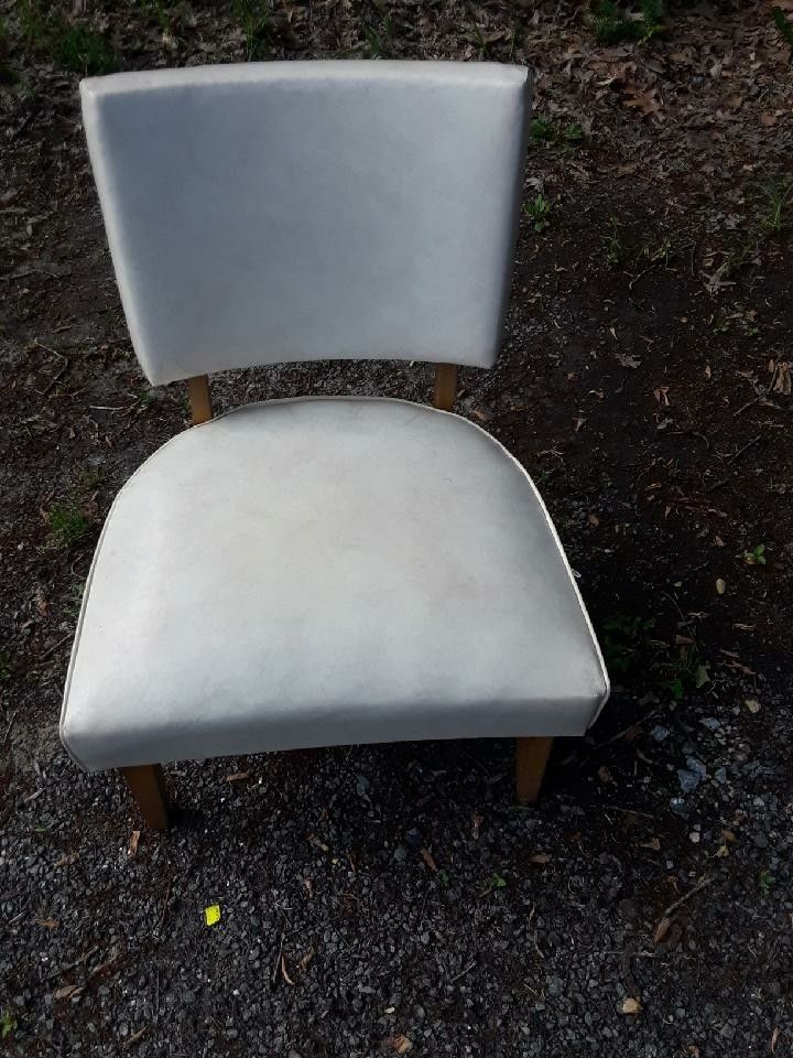Old White Leather Chair