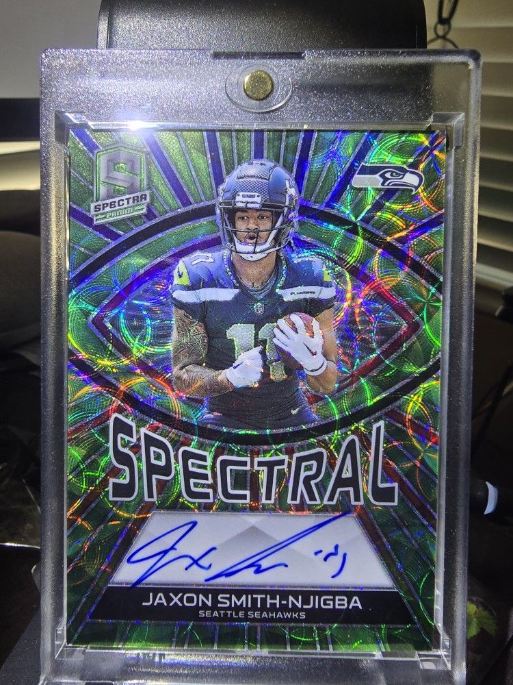 2023 Jaxon Smith-Njigba Spectra Spectral RC Green Scope Auto 22/35
