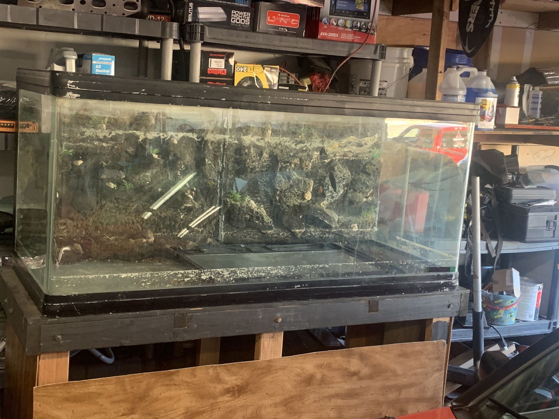 fish tank 59”long by 24” wide by 28” tall open to trades