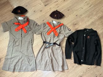 Vintage Brownie Uniforms with Official Brownie Guide Book