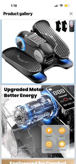 Under Desk Elliptical Machine, Elliptical Leg Exerciser as Seen on TV for Senior with Remote Control, Portable Quiet Electric Seated Pedal and 12 Adju