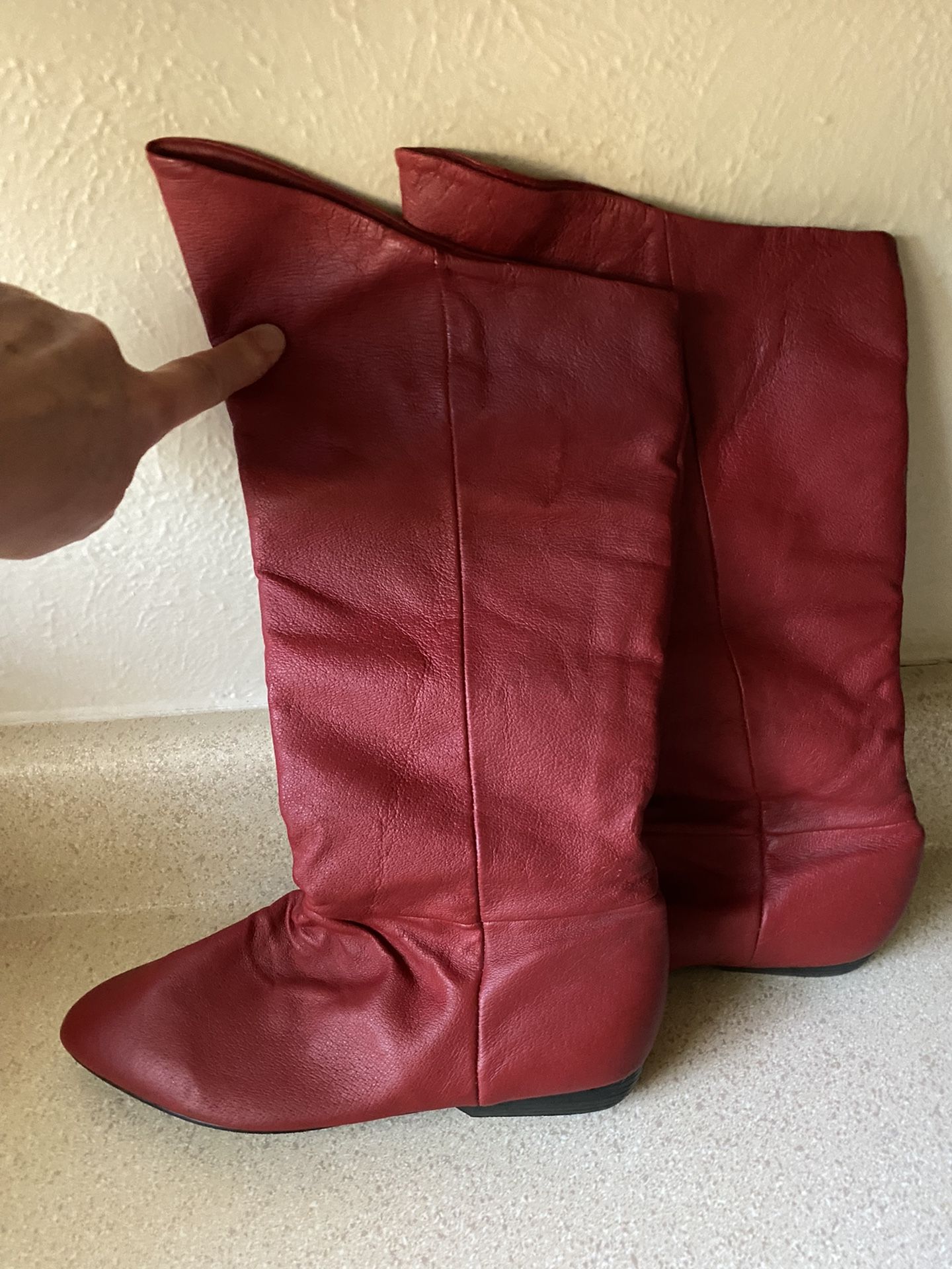 Red Leather Boots