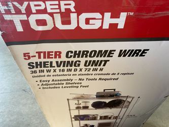 NEW! HYPER TOUGH 5-Tier Chrome Wire Shelf