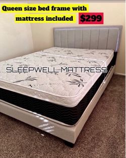 Queen size bed frame with mattress included