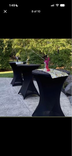 Black Spandex Cocktail Table Covers Set of 3