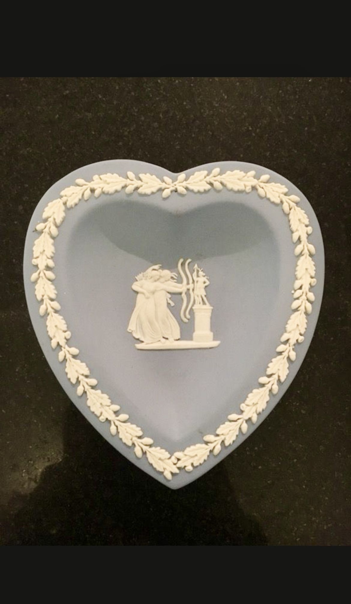 Wedgewood Jasperware Blue Heart Shaped Small Trinket Plate