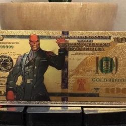 Red Skull 24k Gold Foil Plated Banknote