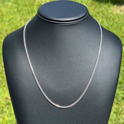 Jewelry 14k solid white Gold Cuban link 20.00” Chain necklace 11.50grams 2.70mm