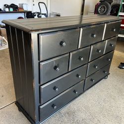 Black Distressed Large Dresser 