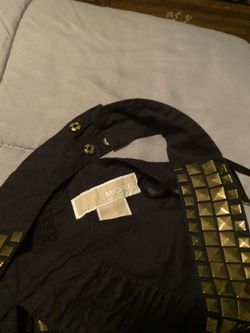 Michael Kors black and gold adjustable halter top size Large