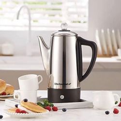 Elite Gourmet 12-Cups Stainless Steel Coffee Percolator with Base 