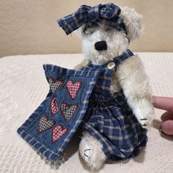 1995 Boyds Quilt Patch Bear "Chamomile" Plush Stuffed Bear Doll *Please Read All Details