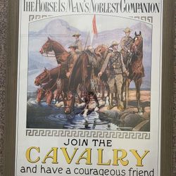 US Cavalry Recruiting Poster, Framed