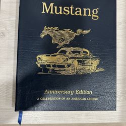 Mustang Anniversary Edition Carroll Shelby Signed Leather 22 Karat Gold Gilded Edges