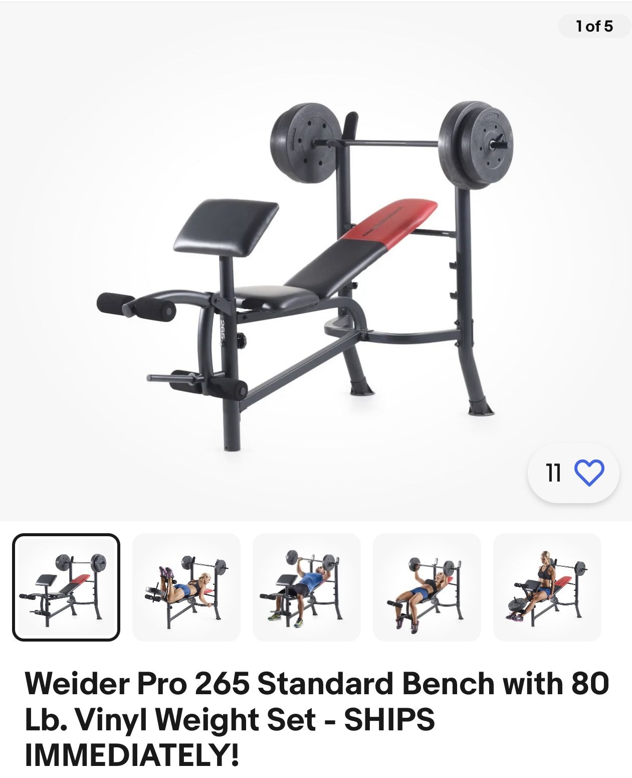 weider pro 265 standard
