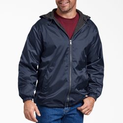 Fleece Lined Nylon Hooded Jacket-Item #33237